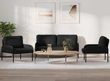 Sofa Sets with Cushion 3 pcs Black 115 x 56 x 80 cm Plywood 3406210