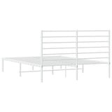 Metal Bed Frame without Mattress with Headboard White 140x190cm 352368