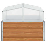 Garden Planter with Greenhouse Light Brown 100 x 100 x 77 cm 42017372