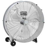 Drum Fan with Wheel Silver 79 x 37 x 82 cm Aluminium 42001424