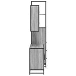 ZNTS 3 Piece Bathroom Furniture Set Grey Sonoma Engineered Wood 3301163