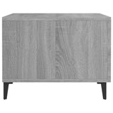Coffee Table with Metal Legs Grey Sonoma 50x50x40 cm 817539