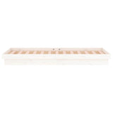 LED Bed Frame without Mattress White Small Single Solid Wood 819998