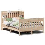 ZNTS Bed Frame without Mattress 140x190 cm Solid Wood Pine 3323272