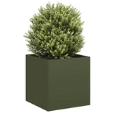 ZNTS Planter Olive Green 40x40x40 cm Cold-rolled Steel 860664