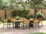 Garden Dining Set 7 pcs Black and Brown Poly Rattan 3365450
