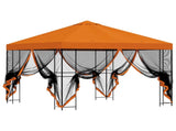 Garden Gazebo with Sidewalls 3 x 3 m Orange Polyester and Steel 900345