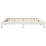 Bed Frame without Mattress White 200x200 cm Solid Wood Pine 3308727