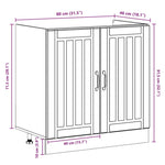 ZNTS Lucca Kitchen Cabinet with Double Basins - Grey Sonoma Engineered Wood 3315017