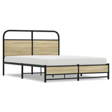 Bed Frame without Mattress 135x190 cm Double Sonoma Oak Engineered Wood 4100427