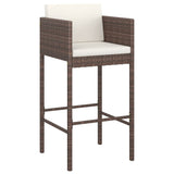 Garden Bar Set Brown, Cream white PE rattan, steel Regular 3095381