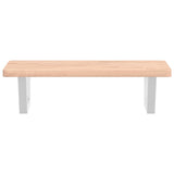 Basin Shelf Wall Mounted Steel and Solid Wood Beech 3302358