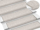 Stair Mats Self-adhesive Sisal-Look 30 pcs 65x21x4 cm Platina 3365882