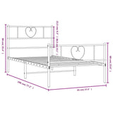 Metal Bed Frame without Mattress with Footboard White 90x190cm 355522