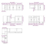 11 Piece Kitchen Cabinet Set Porto Smoked Oak Engineered Wood 3314906