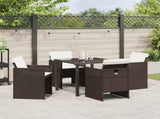 Garden Dining Set 5 pcs Brown Poly Rattan 3380601
