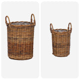 Planter Basket with Storage 2 pcs Brown 42020958