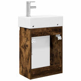 Bathroom Vanity Unit with Tap Smoked Oak 45.5 x 25.5 x 84 cm 889496