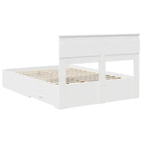 Bed Frame with Drawer White 160 x 200 cm Engineered Wood 3409966