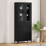 Highboard Black Oak 69.5 x 34 x 180 cm Engineered Wood 3403582