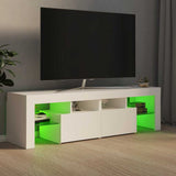 TV Cabinet with LED Lights White 140x36.5x40 cm 804364