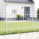 ZNTS Garden Fence with Spear Top - White, 6.8 x 1 m, Steel 3334080