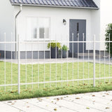 ZNTS Garden Fence with Spear Top - White, 6.8 x 1 m, Steel 3334080