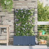 Garden Planter 2 pcs Grey 80 x 40 x 142 cm Plastic 42002874
