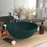 Luxury Bathroom Basin Round Matt Dark Green 32.5x14 cm Ceramic 146970