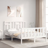Bed Frame without Mattress White 140x200 cm Solid Wood Pine 3193142
