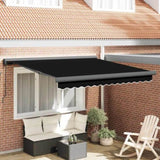 Retractable Awning Black 350 x 250 cm Fabric and Metal 3330335
