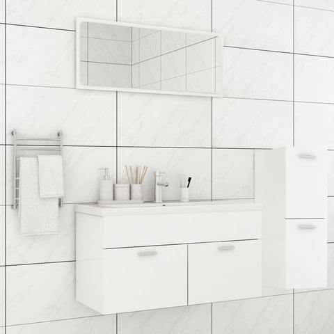 ZNTS Bathroom Furniture Set White Engineered Wood 3071468