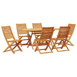 Garden Dining Set Folding 7 pcs Brown Solid Acacia Wood 3375758