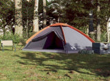 Camping Tent Dome 4-Person Grey and Orange Waterproof 94764