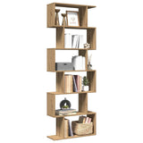 Room Divider Bookcase 6-Tier Artisan Oak 70x24x193 cm Engineered Wood 858092