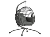 Hanging Egg Chair Outdoor Indoor Swing Chair with Folding Basket and Thickened Cushion, T3398P314152