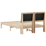 Bed frame Brown and dark grey 120 x 200 cm Solid pine wood 878750