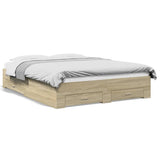 Bed Frame Sonoma oak Engineered wood, Plywood 160x200 cm 3280372