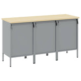 Work Cabinet with Drawer 3 pcs Black and Grey 150 x 55 x 85 cm 3321370