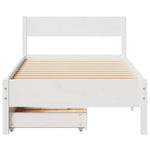 Bed Frame without Mattress White 90x200 cm Solid Wood Pine 3301759