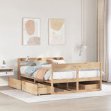 Bed Frame without Mattress 135x190 cm Double Solid Wood Pine 3307137