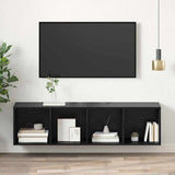 TV Cabinet Set Black Oak 37 x 37 x 142.5 cm Engineered Wood 875086
