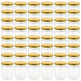 Glass Jam Jars with Gold Lid 48 pcs 230 ml 50802