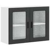 Kitchen Wall Cabinet with Glass Door Porto Black 854088