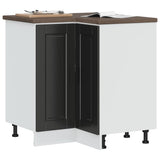 Kitchen Corner Base Cabinet Porto Black Engineered Wood 853988