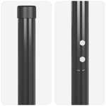 Fence Posts 12 pcs Grey 200 cm Powder-coated steel 42012770