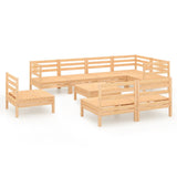 9 Piece Garden Lounge Set Solid Wood Pine 3082899