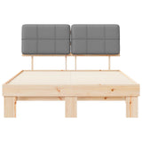 Bed Frame with Upholstered Headboard Natural and Light Grey 877424