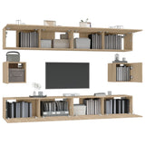 6 Piece TV Cabinet Set Sonoma Oak Engineered Wood 3114368