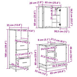 Bathroom Furniture Set 3 pcs Artisan Oak Engineered Wood 3402373